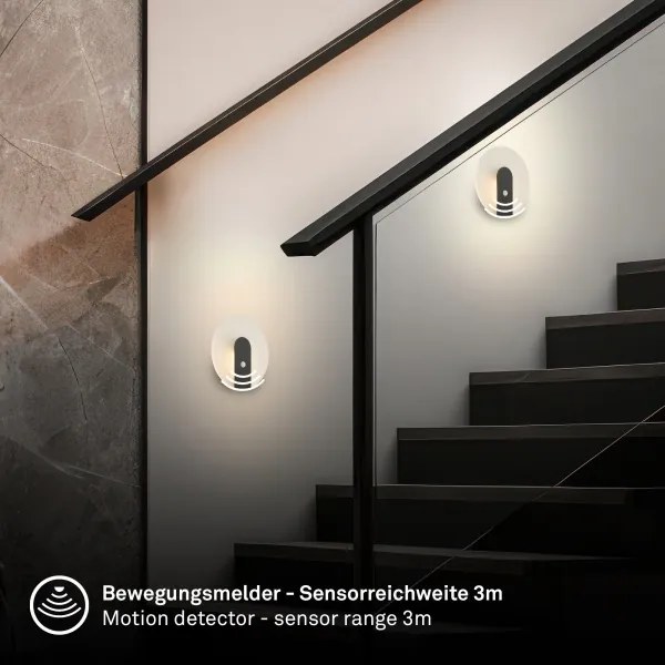 Briloner 3889015 - LED nabíjacie nástenné svietidlo so senzorom TARO LED/2,5W/5V 1800 mAh čierne
