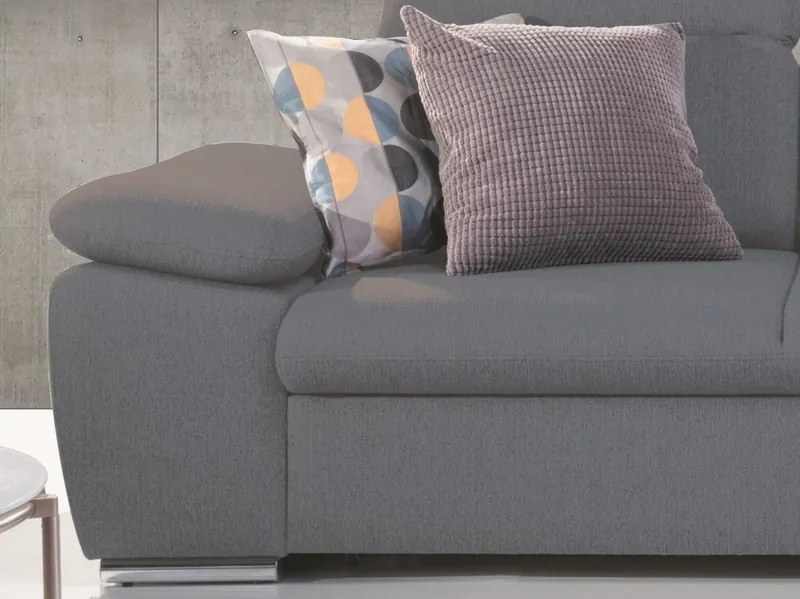 Rohová sedacia súprava Aldon, šedá tkanina, pravý roh