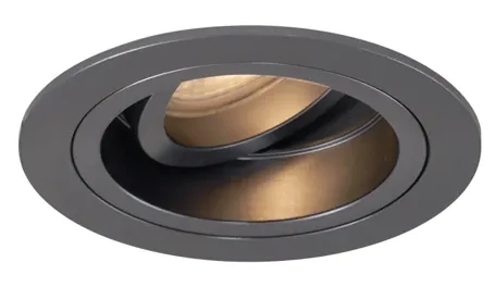 Sada 6 moderných zapustených bodových svetiel Gunmetal GU10 50 mm okrúhle, naklápacie - Chuck