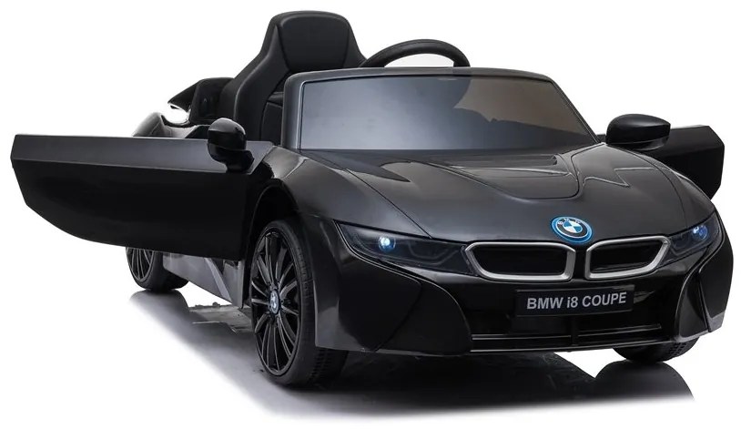LEAN CARS ELEKTRICKÉ AUTÍČKO BMW i8 - NELAKOVANÉ - ČIERNE - 2x45W MOTOR - 1x12V4,5Ah - BATÉRIA - 2022