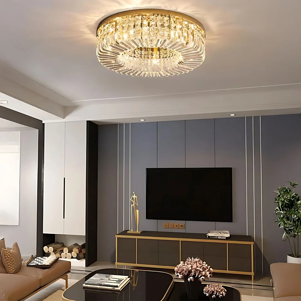 Toolight Toolight, stropné svietidlo 60cm, 8xE14, APP1729-8C, zlatá lesklá, OSW-06355