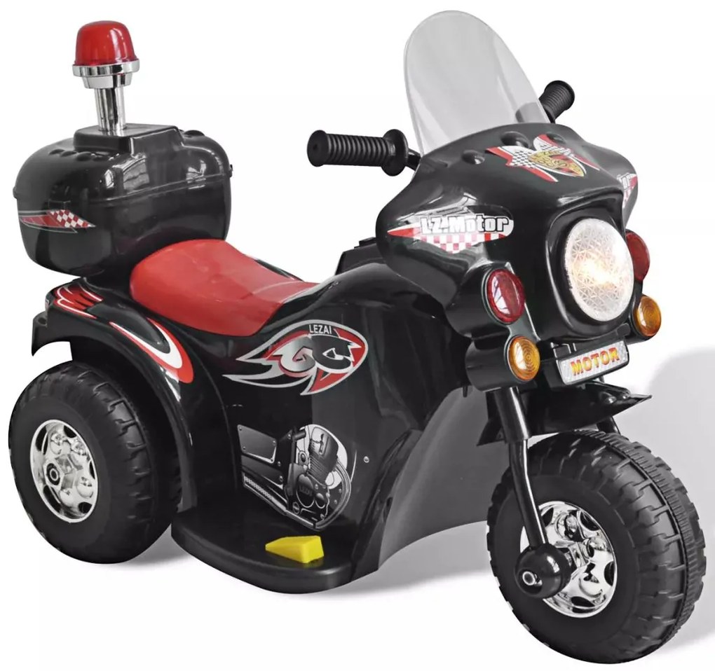 vidaXL Detská motorka napájaná batériou (Čierna)