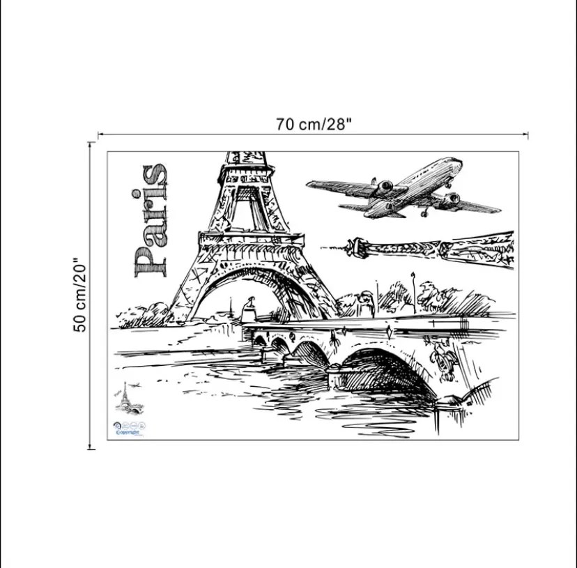 Paríž 3 - nálepka na stenu