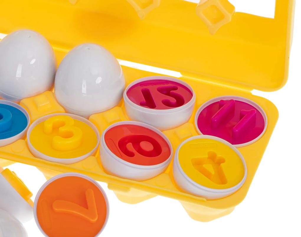 KIK Vzdelávací triedič puzzle zodpovedajúce tvary čísla vajcia 12ks
