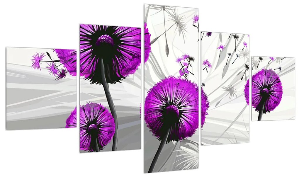 Moderný obraz fialových púpav (K015122K12570)