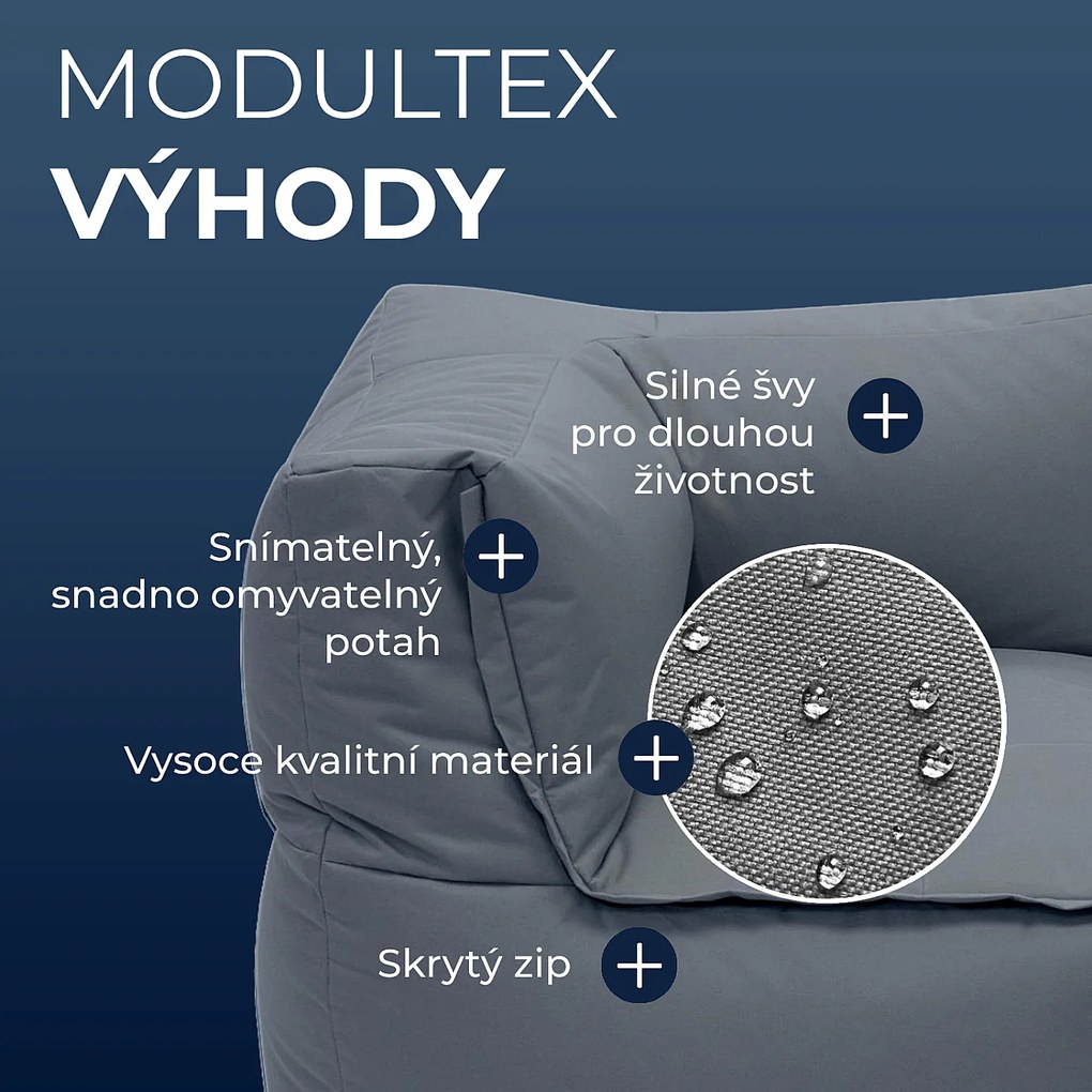 Textilná modulová 2-miestna lavica MODULTEX (sivá)