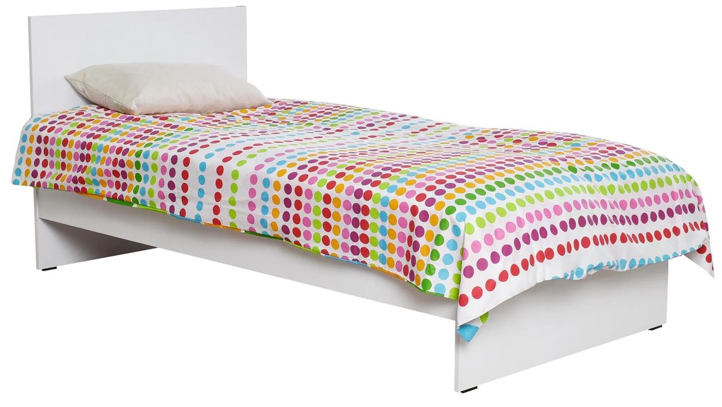 Jednolôžková posteľ 90 cm Vobima 1 (biela) (s roštom). Vlastná spoľahlivá doprava až k Vám domov. 1094823