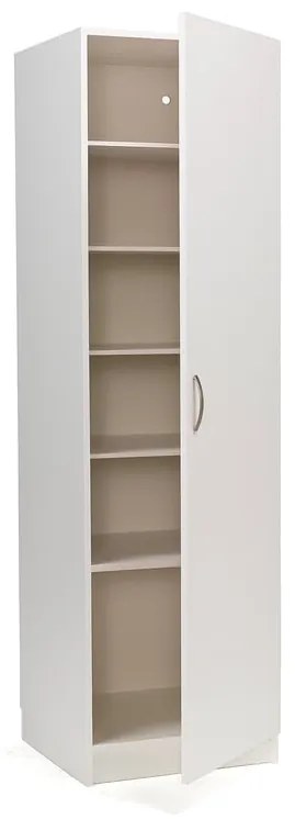 Skriňa na oblečenie, pravé dvere, 600x600x2100 mm, biela, biela