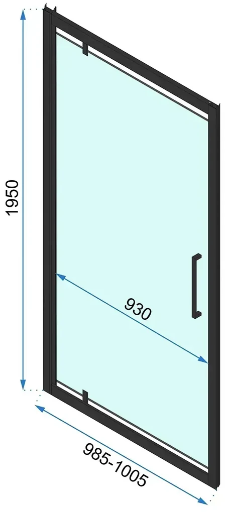 Rea Rapid Swing, 1-krídlové sprchové dvere 1000x1950 mm, 6mm číre sklo, zlatý matný profil, REA-K2503