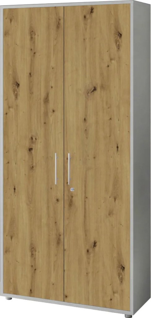 XXXLutz KANCELÁRSKA SKRIŇA, sivá, dub artisan, 84,4/185,6/33 cm MID.YOU - Online Only kancelárie - 001067016807