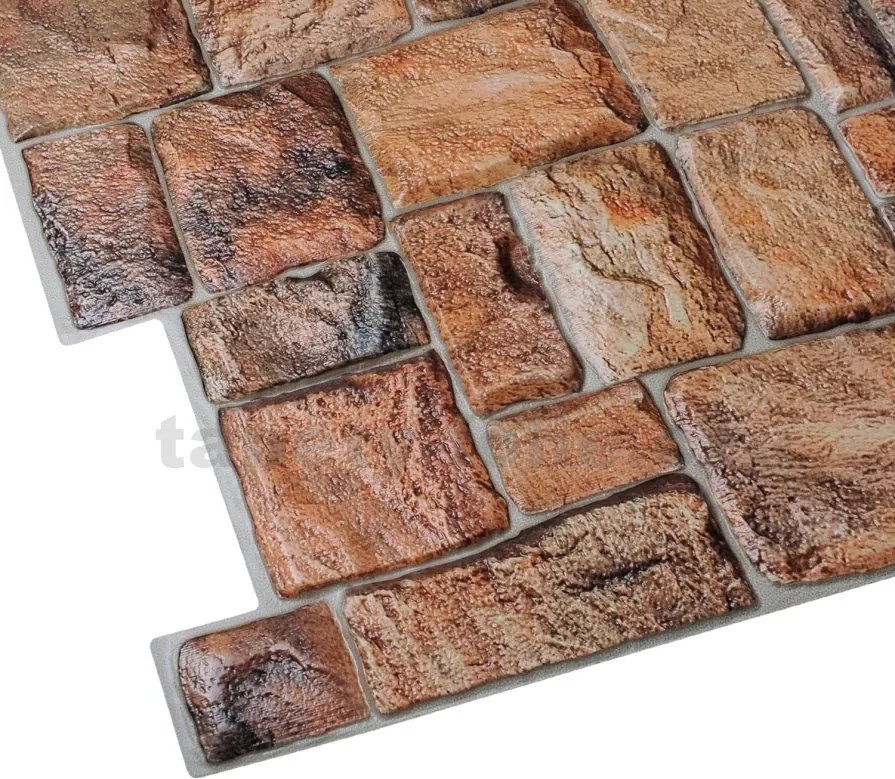 Obkladové panely 3D PVC TP10007349, cena za kus, rozmer 980 x 498 mm, ukladaný kameň prírodný, GRACE