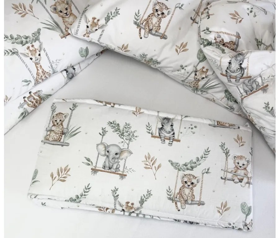 INTERMEDIC SK - Mantinel do postieľky Animals 180x30 cm - 100 % bavlna, výplň pena