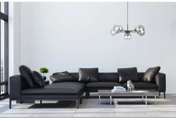 Luster na lanku KALIOPE 6xE27/60W/230V čierna/číra