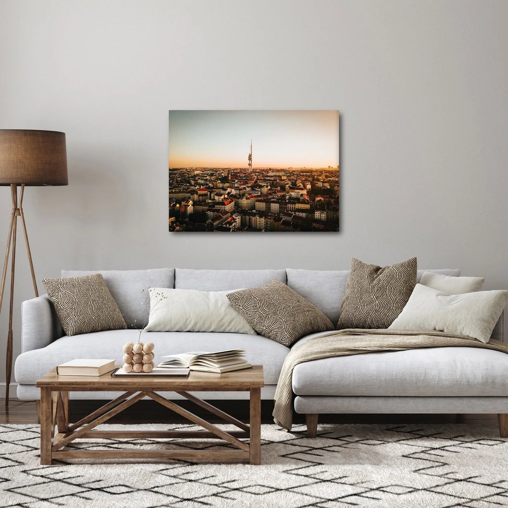 Obraz západu slnka nad Žižkovom (70x50 cm)