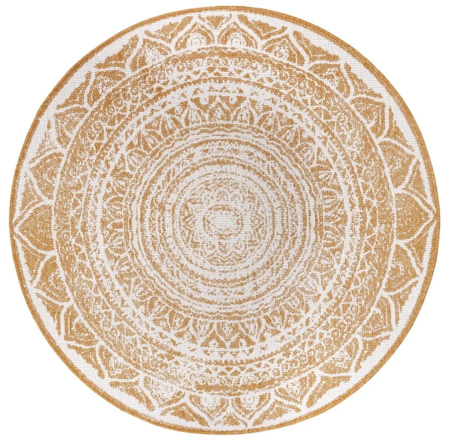 NORTHRUGS - Hanse Home koberce Kusový koberec Twin Supreme 105799 Ochre kruh – na von aj na doma - 140x140 (priemer) kruh cm