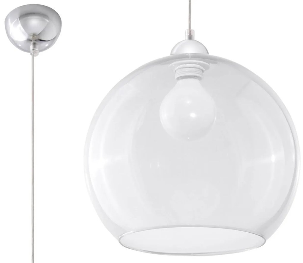 Závesné osvetlenie BALL, 1x E27, 60W, 30cm, guľaté, číre Sollux lighting BALL SL.0248