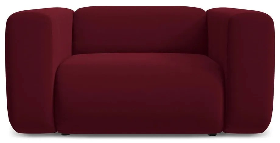 Vínovočervené zamatové kreslo Ekahi – Makamii