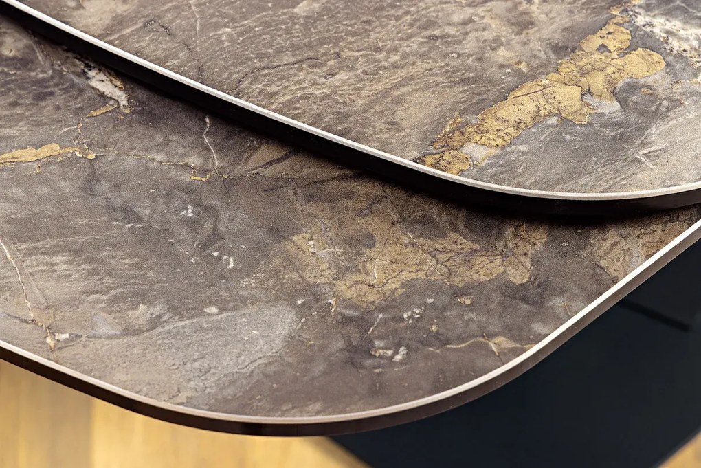 Luxusný rozkladací jedálenský stôl ILINOIS 180-220-260 cm – v taupe mramorovom dekore