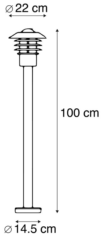 Moderné vonkajšie svietidlo čierne 100 cm IP44 - Prato