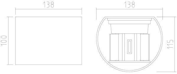 APLED - LED Vonkajšie nástenné svietidlo OVAL 2xLED/3W/230V IP65