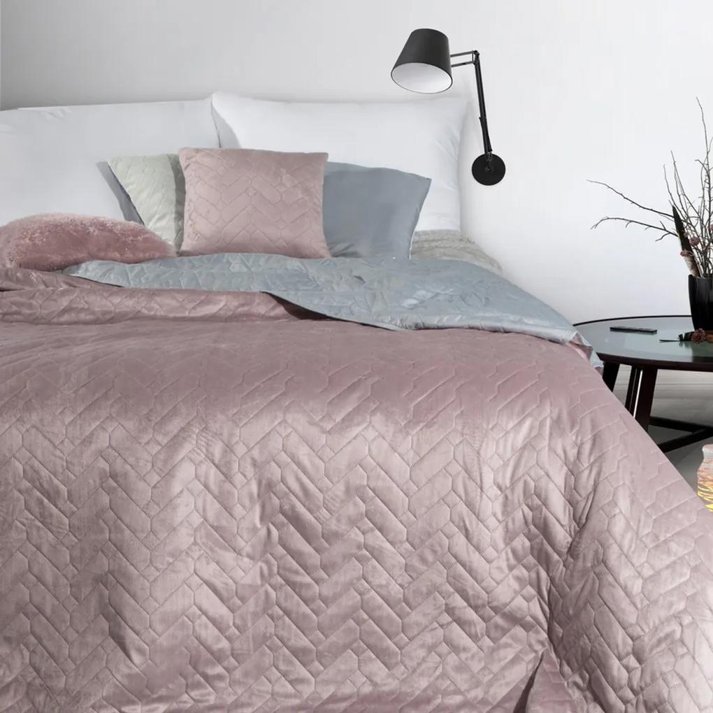 DomTextilu Kvalitný ružový obojstranný prehoz na manželskú posteľ Šírka: 220 cm | Dĺžka: 240 cm 29349-158843