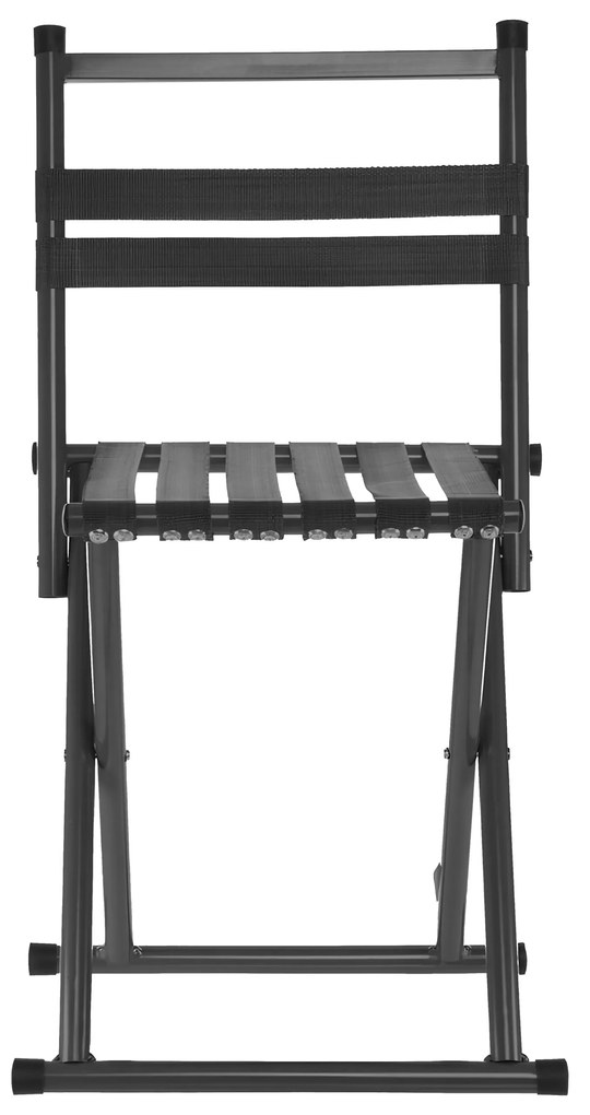 Vergionic 7816 Skladacia turistická stolička s operadlom, nosnosť 100 kg, čierna