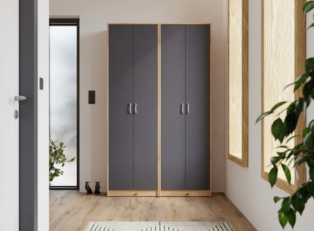 Šatníková skriňa Vincent, dub artisan/antracit