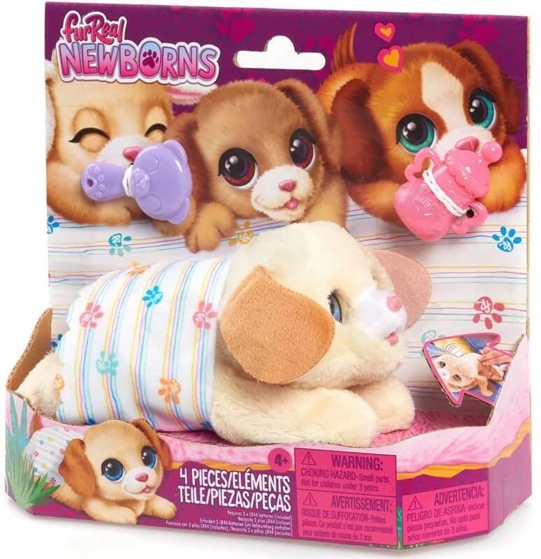 FurReal Newborns PUPPY, interaktívne plyšovéšteniatko, svetlo hnedé