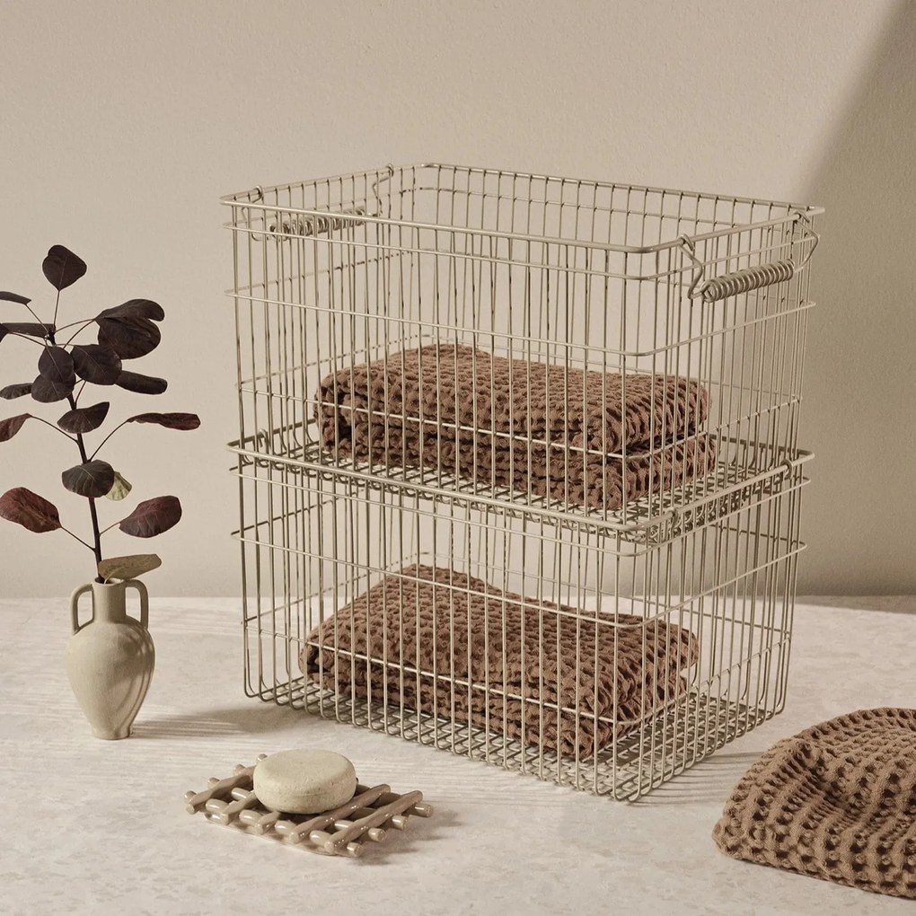 Ferm Living Úložný kôšík CALA 36 cm sada 2 ks kašmírová železo