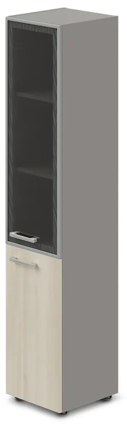 Vysoká úzka skriňa TopOffice Premium, pravá, 39,9 x 40,4 x 196,5 cm, agát svetlý