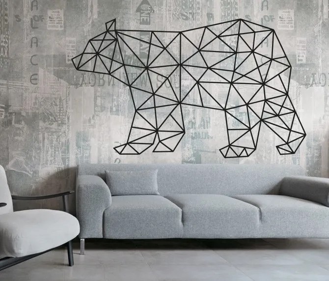 SENTOP Vyrezávaný obraz na stenu medveď PR0241 čierny: Prírodná preglejka - Topoľ natural 40 x 23 cm 3848-40972 PR0241 HEU+