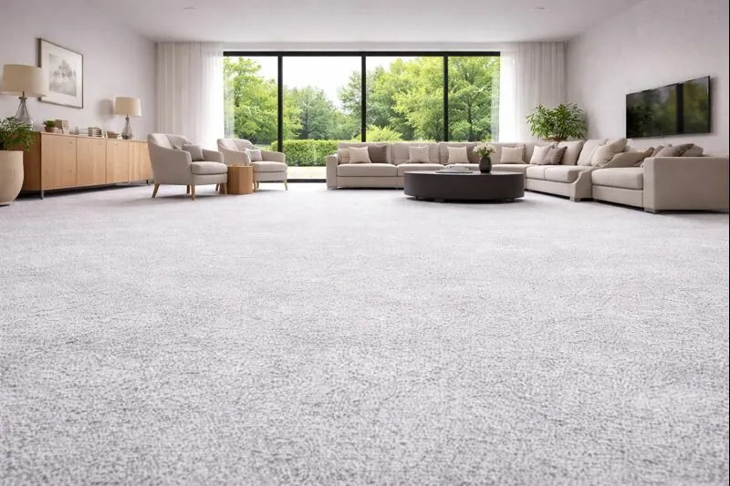 Spoltex, Koberec metráž Ester / 74 Bielo šedá, na mieru, šíře 4m, biela, šedá, ab (mriežka), obývacia izba