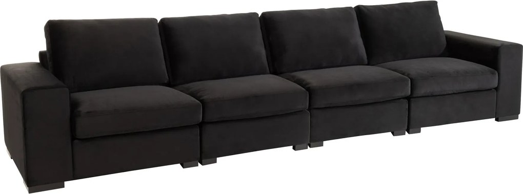 Čierna 2-miestna zamatová pohovka Nalmi black - 212*98*86cm