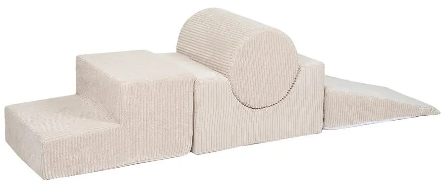 Krémové menčestrové penové ihrisko 45x170x30 cm Montessori – Meowbaby