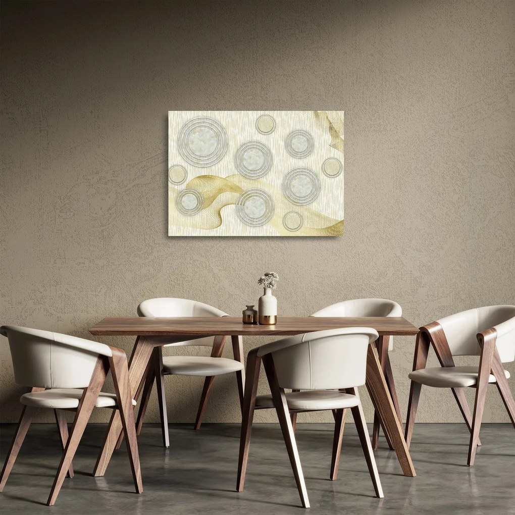 Sklenený obraz - Abstrakcia, mramorové kruhy (70x50 cm)