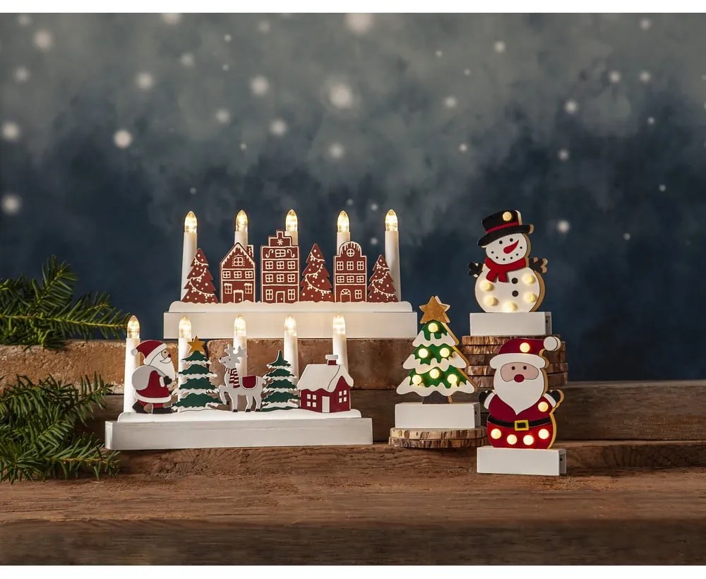 Bielo-zelená svetelná dekorácia s vianočným motívom Freddy – Star Trading