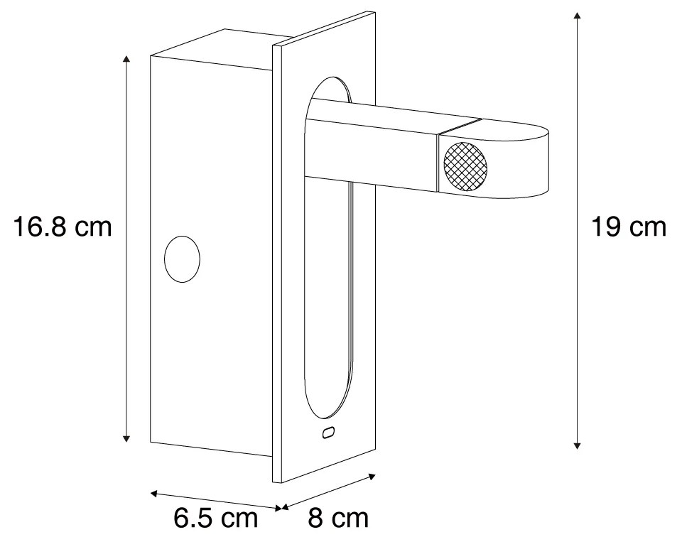 Moderné nástenné svietidlo čierne vrátane LED a portu USB-C - Hilton