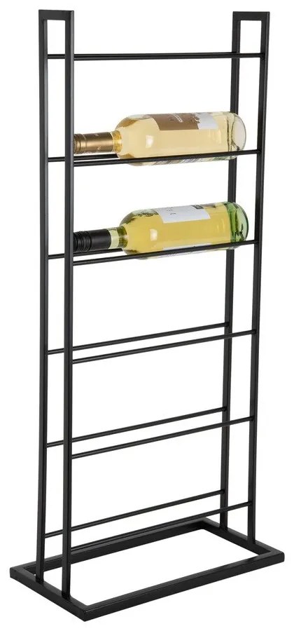 Čierny kovový regál na víno počet fliaš 5 38x84,5x20 cm Single Floor – PT LIVING