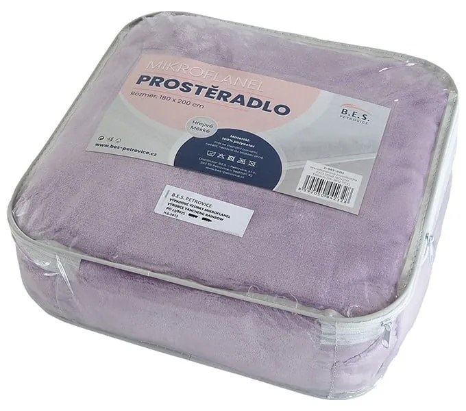 Fialová plachta z mikroflanelu 180x200 cm Exclusive – B.E.S.