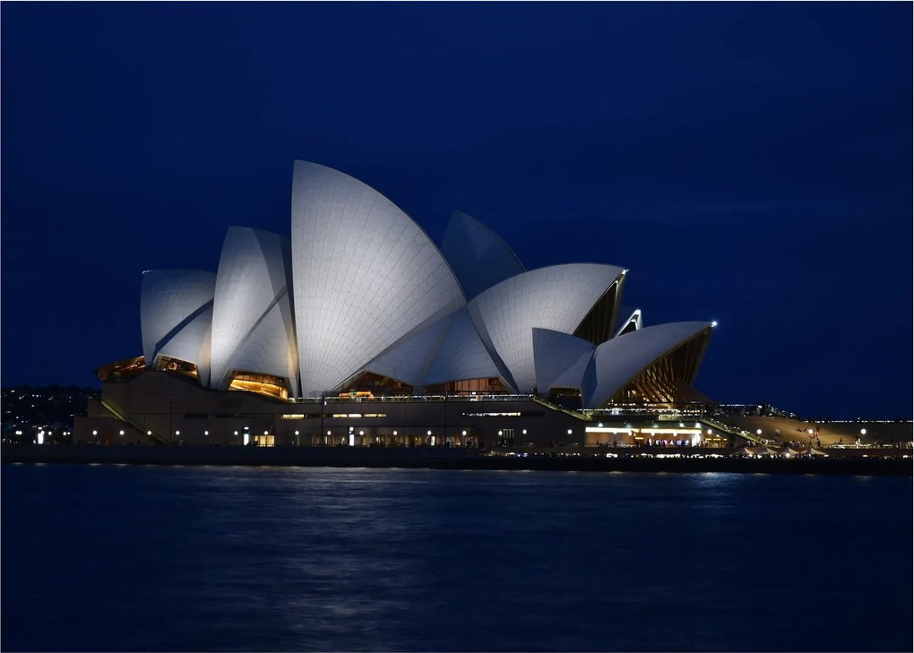 Sklenený obraz nočného Sydney (70x50 cm)