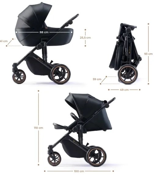 KINDERKRAFT - Kombinovaný kočík 2v1 PRIME 2 čierna