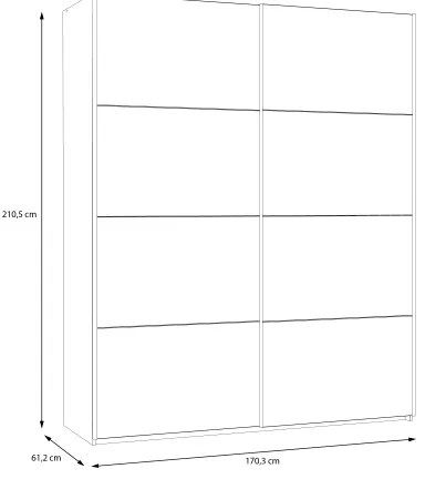 Šatníková skriňa KARO 170x210 cm sivá/zelená