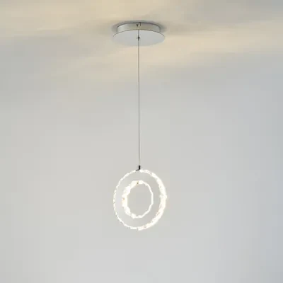 Závesné LED svietidlo GIRONA kruhové chróm