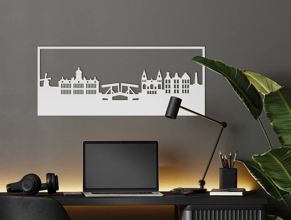 drevko Obraz Amsterdam Rozmer obrazu: 37 x 89 cm, Farba dekorácie: Čierna
