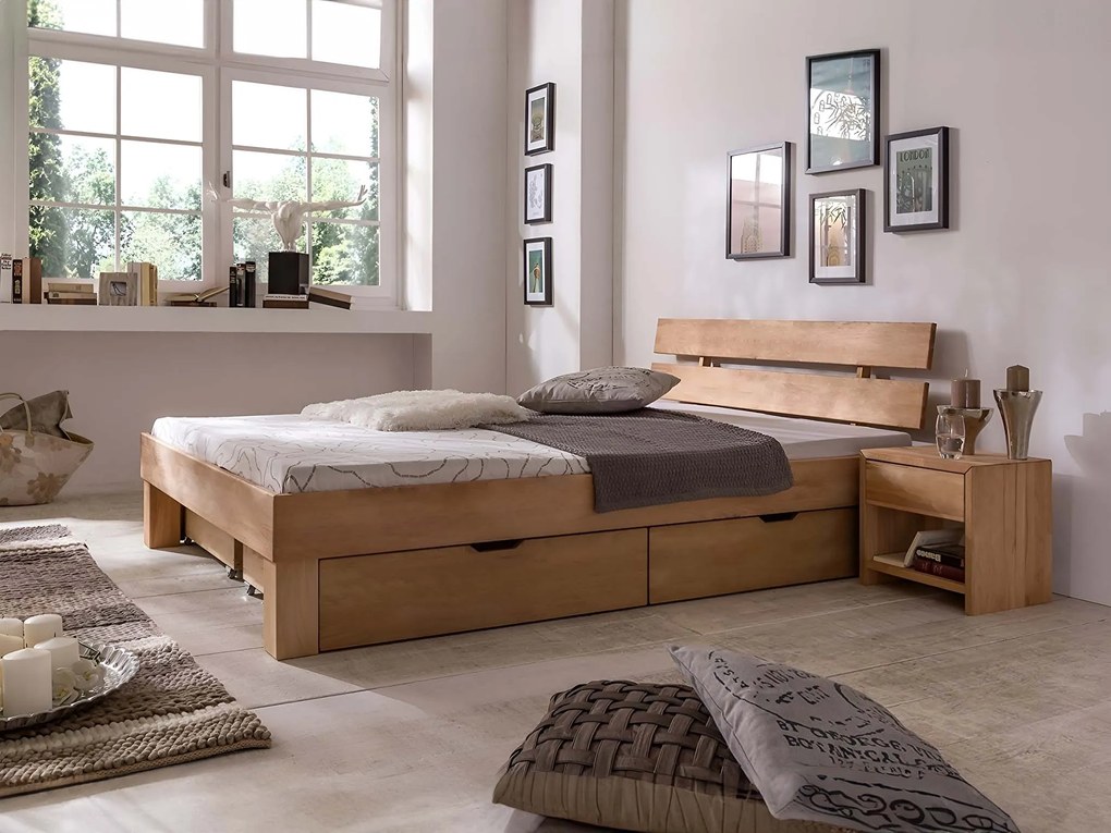 Masívna dubová manželská posteľ Alea Rozmer: 160x200