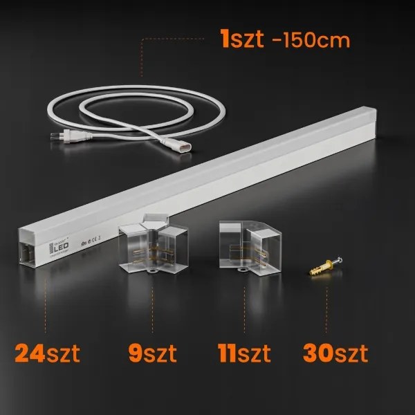 LED stropné svietidlo LED/192W/85-265V 6500K 298x209 cm CRI 90 IP54 biela