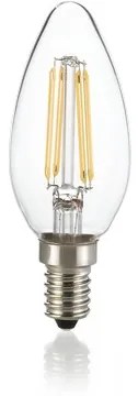 Ideal Lux I188928 LED žiarovka vláková E14 4W, 430lm, 3000K, priehľadná, sviečka, stmievateľná
