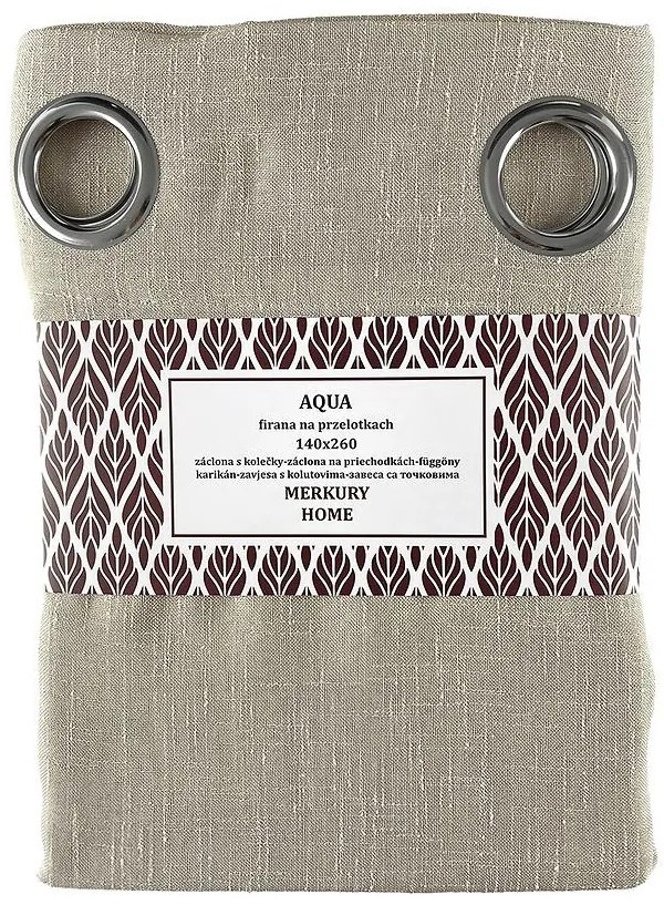 Záclona na priechodkách AQUA polyester béžová 140x260 Merkury Home
