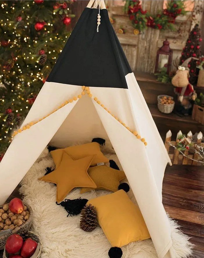 lovel.sk Detský stan teepee Black/Honey