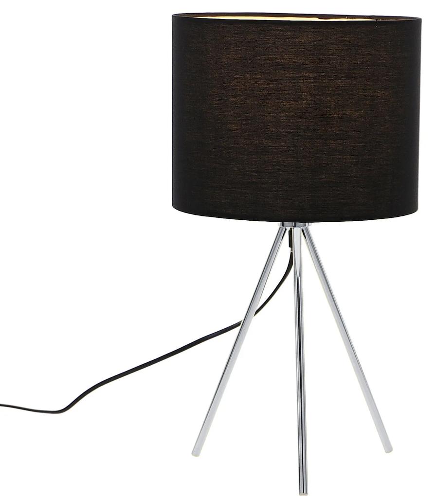Dekorstudio Stolná lampa TRIPOD strieborná s čiernym tienidlom 46cm